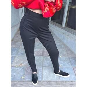 Vintage Prada Milano Black Wool Stretch Stirrup Pants 25” Waist – Made in Italy